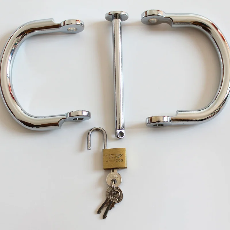 Male Female BDSM Bondage Semicircular Metal Steel Wrist Handcuffs sex handcuffs sex toys Slave Lockable Adult Game Restraints Roleplay