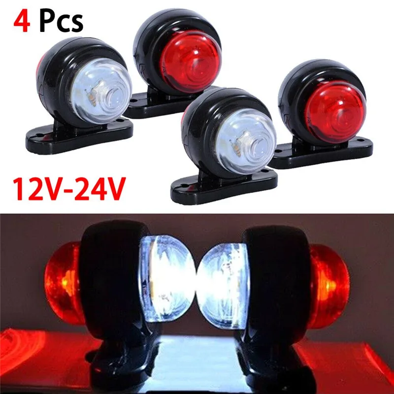 Side Marker Lights Outline Lamp Car Truck Trailer Van 12V-24V Outline Marker LED Side Truck Trailer Lights 4PCS
