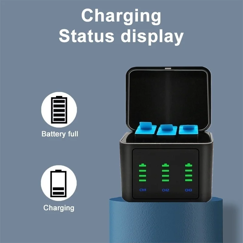 Bateria Recarregável com Estojo para Gopro Acessórios de Câmera 1750mah Apto para Hero 11 Hero Hero 10 - Image 3