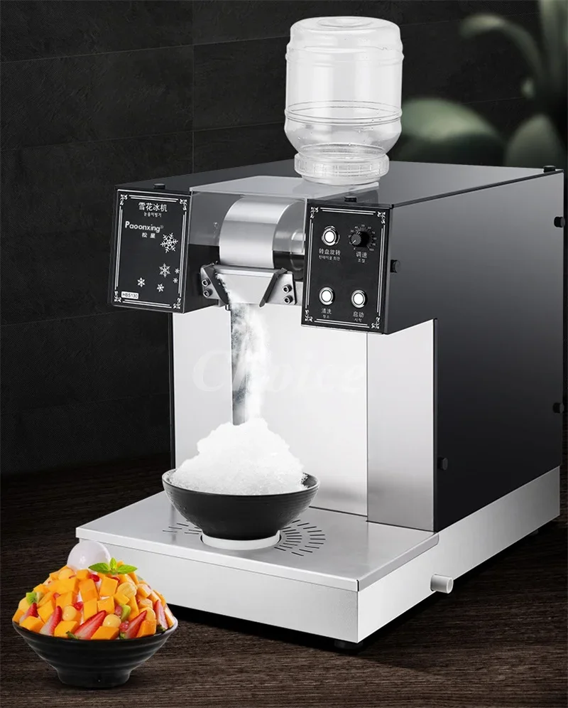 Commercial Snowflake Ice Machine 240kg/24h Automatic Small Korean Bingsu Machine Water-Cooling Ice Crusher Shaver Snow Maker
