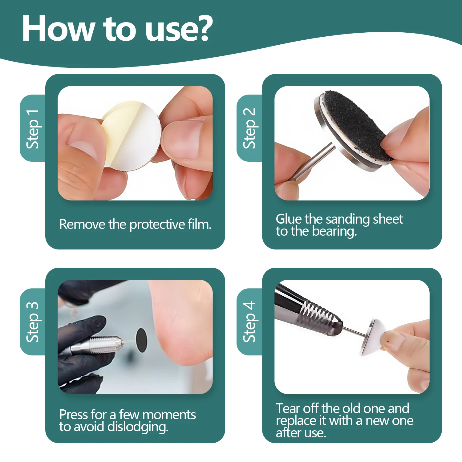Nailpop 25mm Abrasive Sandpaper Pads for Manicure Drill Pedicure Foot File to Remove Dead Skin Calluses Nail Tool Accessories