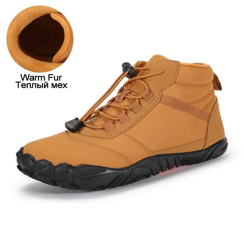 Winter Snow Boots Men Warm Fur Sneakers Big Size 47 46 Lace Up Outdoor Walking Boots Plush Ankle Leisure Shoes Non-slip Botas