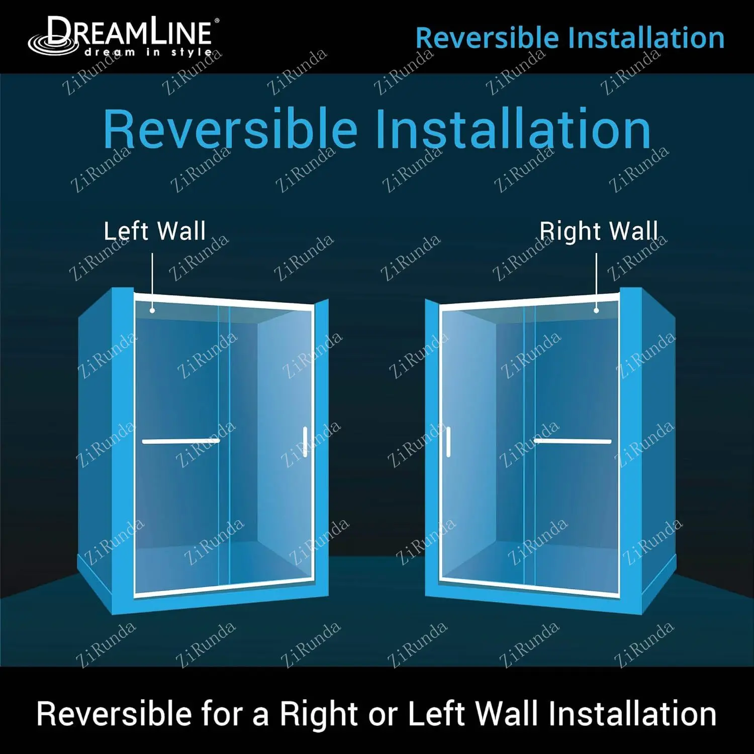 Half frameless sliding shower door, transparent glass 6mm thick tempered glass 3