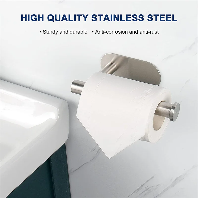 No Drilling Toilet Paper Holder SUS304 Stainless Steel Self Adhesive for Bathroom Kitchen