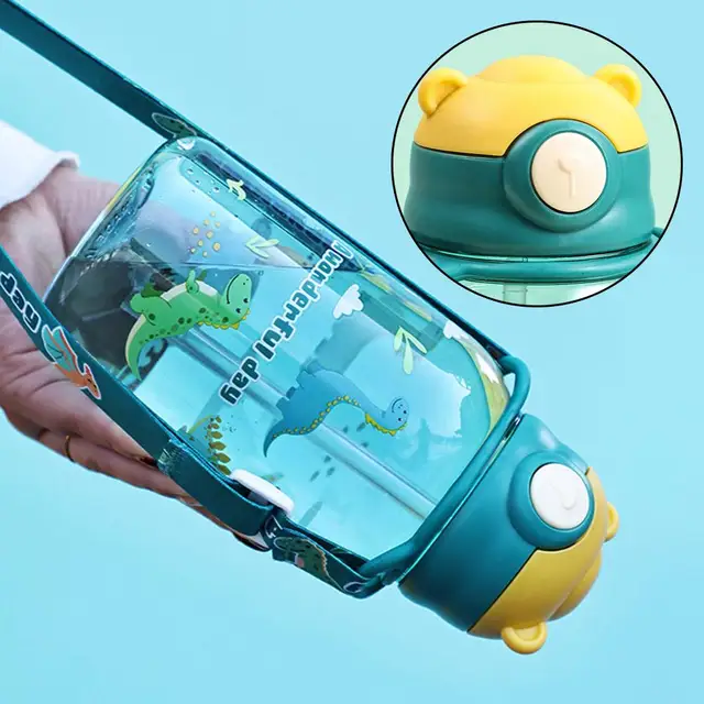 Cute Kids Water Bottle With Straw Portable Leakproof Outdoor Children's Cups 650ml High-capacity Kids School Water Bottle 4