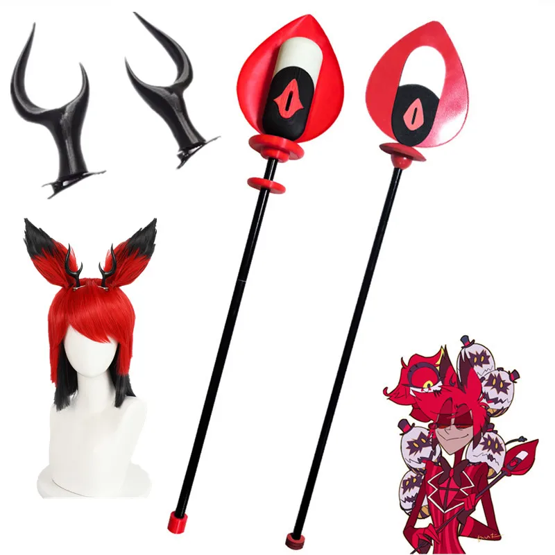 

Hazbin Cosplay Hotel ALASTOR Cosplay Props 85CM Detachable Vertical Microphone Sticks Canes For Halloween party prop Accessories