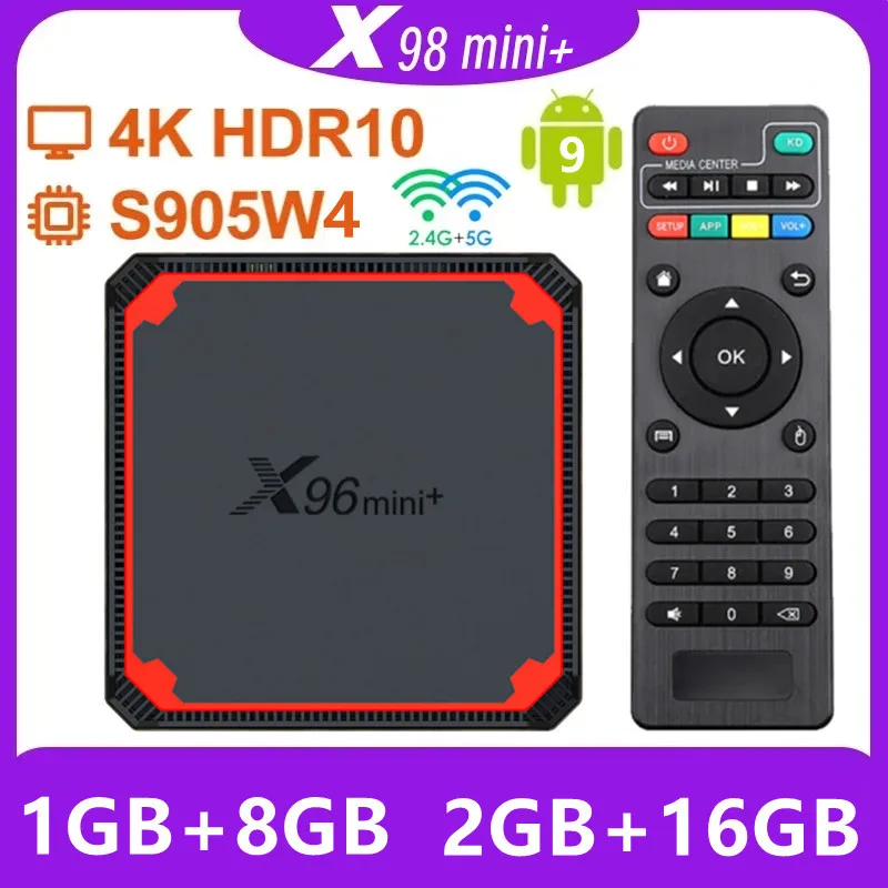 

X96mini+ Smart Android TV BOX Amlogic S905W4 Android 9.0 2.4G+5G Dual WiFi 4K HD LAN 100M Set Top Box Media Player X96 Mini+