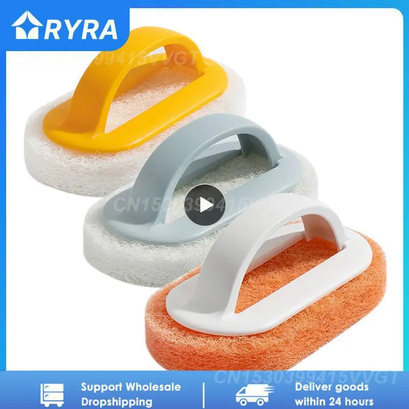 

Multi-function Handles Sponge Brush Kitchen Bathroom Cleaning Sponge Brush Plastic Handle Sponge Bath Bottom Bathtub Brush