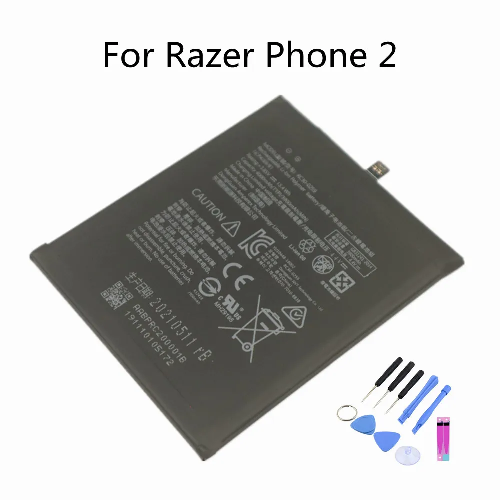 

In stock 100% New 4000mAh Original Battery For Razer Phone 2 phone2 RC30-0259 Mobile Phone Replacement Batteries + Tools