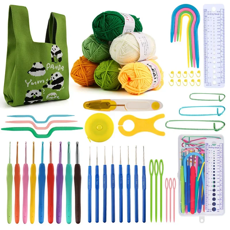 

Yarn Crochet Set Multi Size Crochet Craft Set For Ergonomics Ideal Beginner Set DIY Originality Weaving Tools