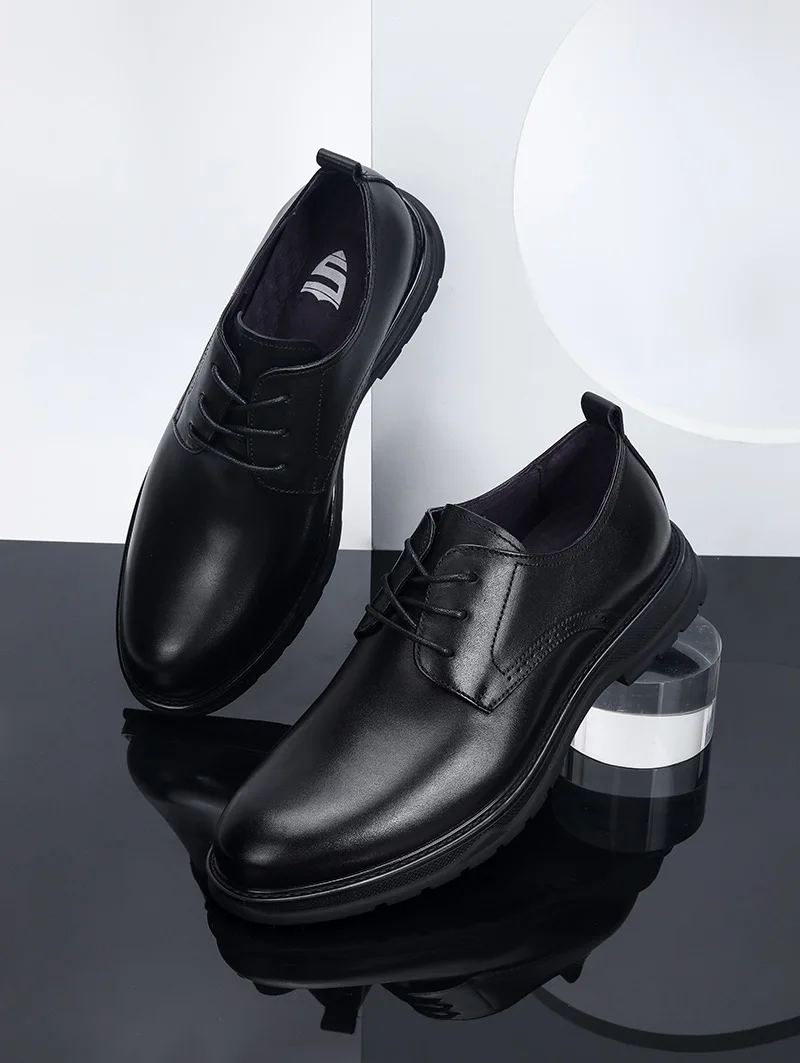 

Italy style Men's fashion Genuine leather Lace-up classic business shoes Casual Dress leather shoes