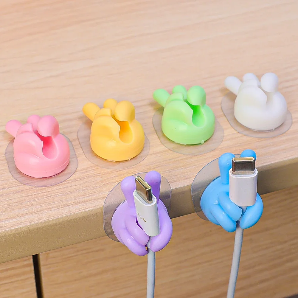 6/1PCS Self Adhesive Cable Clips Desktop Wire Management Cable Winder Earphone Line Mouse Wire Charging Cord Organizers images - 6