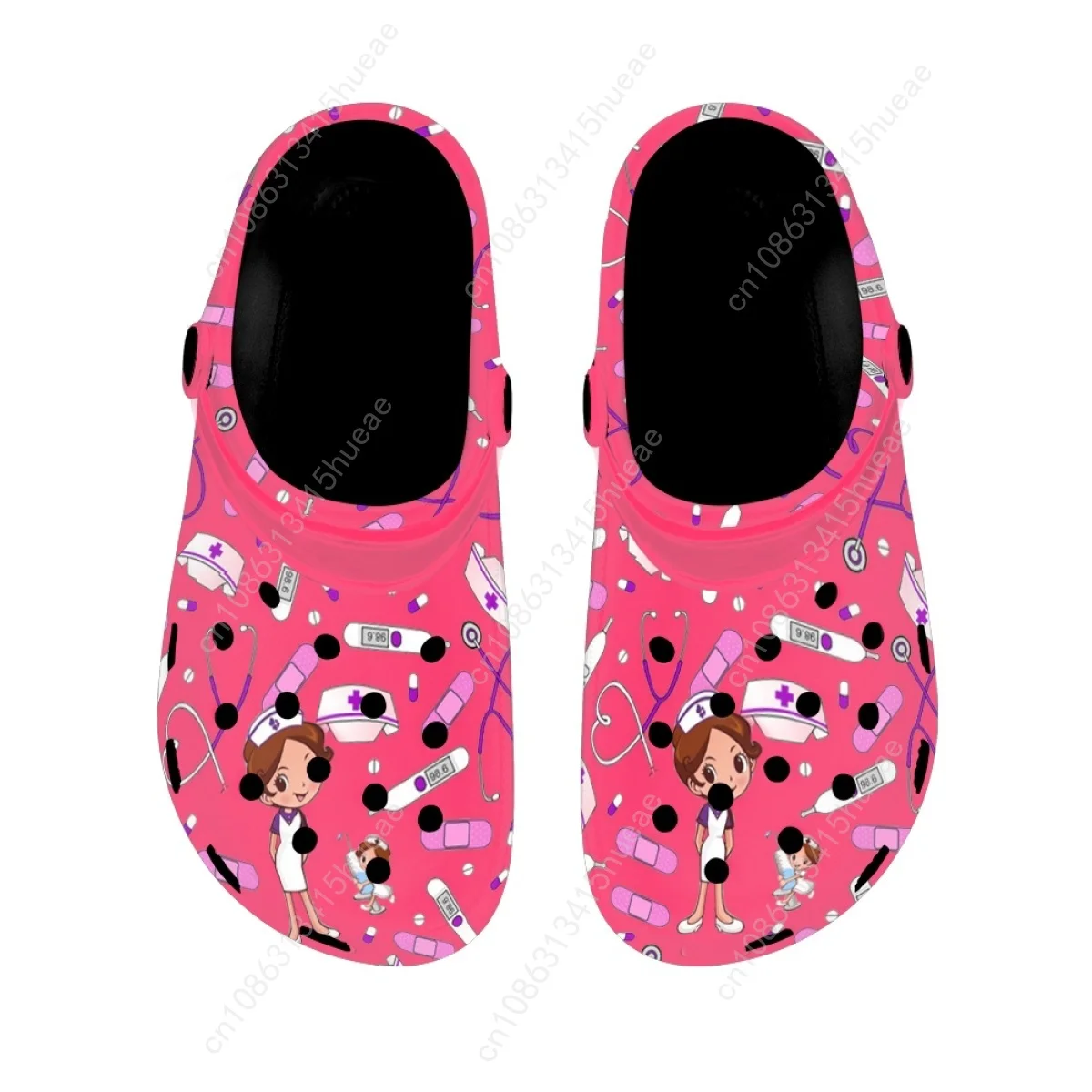2023 New Cute Nurse Print Non-slip Garden Shoes Fashion Hospital Work Medical Sandals  Female Classic Outdoor Casual Slippers