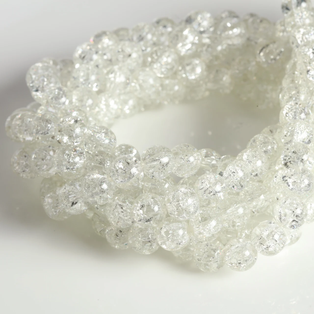 Elegant Pink Crackled Glass Beads for Handmade Jewelry Crafts