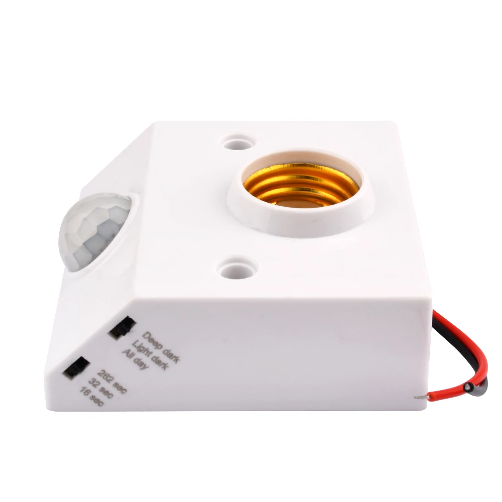 Automatic Human Body Infrared IR Sensor Lamp Holder 110-240V E27 Base LED Bulb Light PIR Motion Detector Wall Lamp Holder Socket ninestars cb dzt 50 13 12 9 automatic touchless infrared motion sensor trash can combo set 13 gal 50l