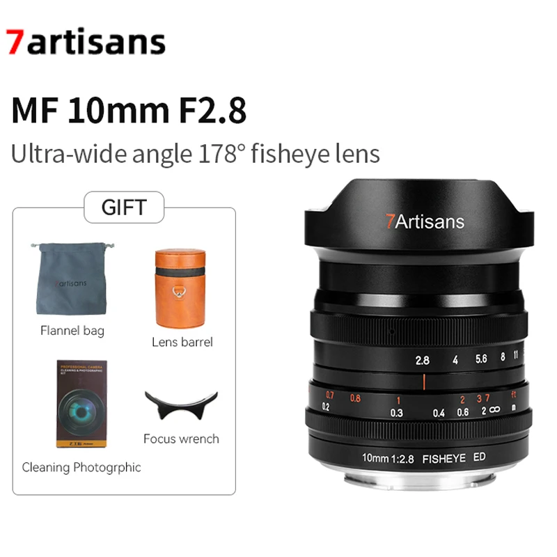 7 Artigiani 10Mm F2.8 Obiettivo Fisheye Grandangolare Full Frame Per Sony E Fx3 Canon Rf Nikon Z Sigma L Panasonic L Leica L