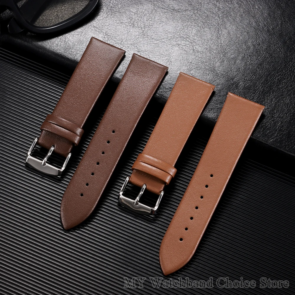 Elegant Leather Watch Strap - Soft, Universal Fit
