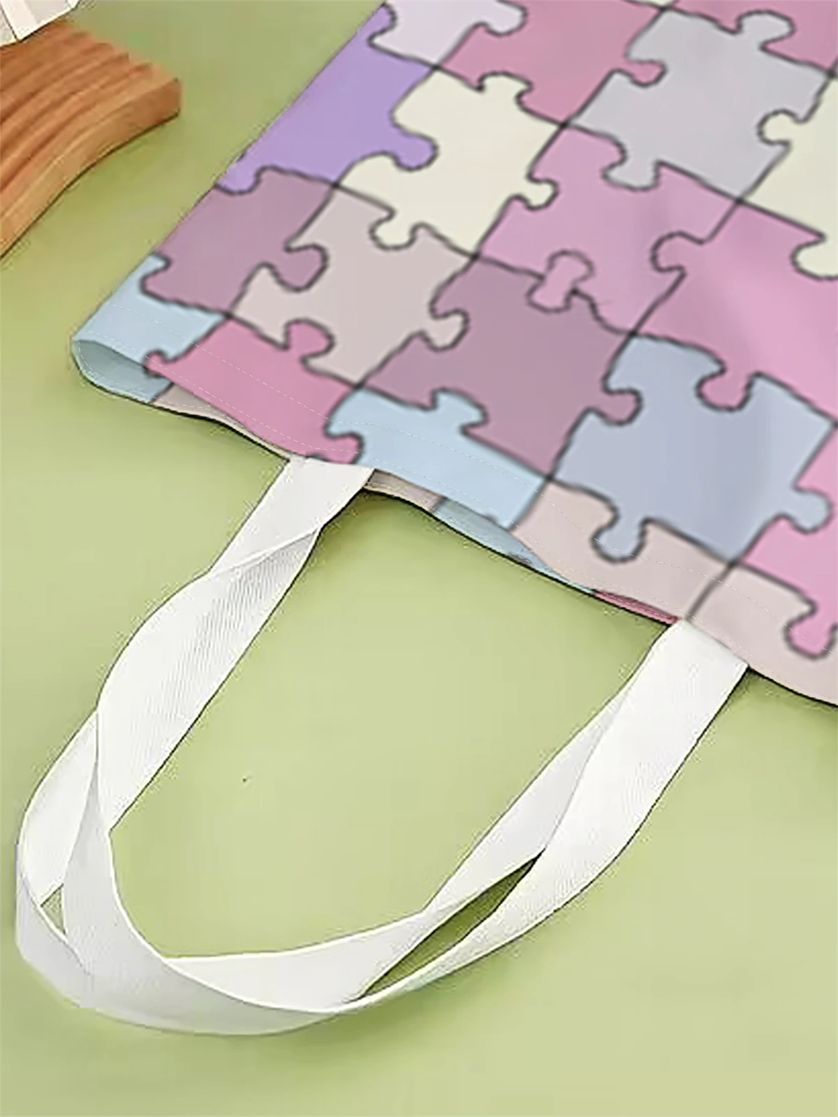 1pc， Handbag, reusable fashionable handbag, multifunctional handbag, printed canvas shopping bag