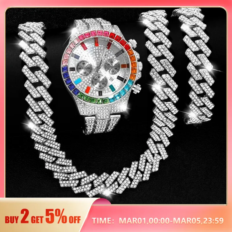 Catena A Maglie Cubane HIP Hop Da 13 Mm Per Uomo Collana Con Bling Ghiacciato Miami Placcato In Oro Bling Per Uomo Donna Regalo Di Gioielli Rapper - Foto 4