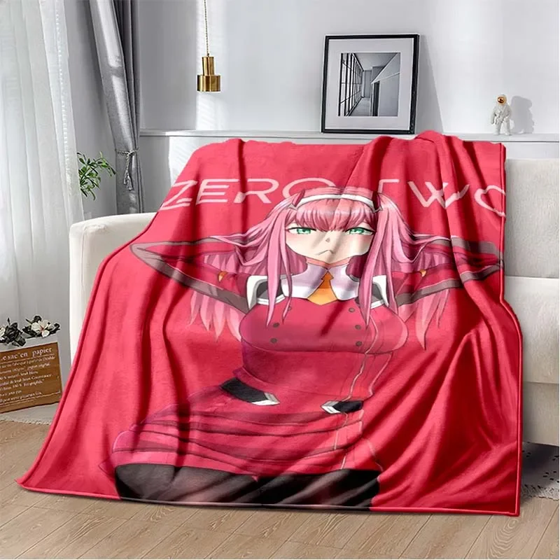 

Zero Two DARLING in The FRANXX Soft Flannel Blanket Living Room Bedroom Bed Sofa Winter Warm Plush Blanket Picnic Blanket