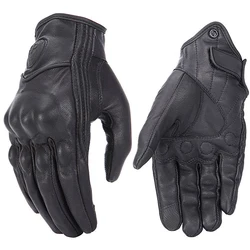 Vintage Waterproof Real Leather Motorcycle Gloves - Winter Motocross Accessories (XL)
