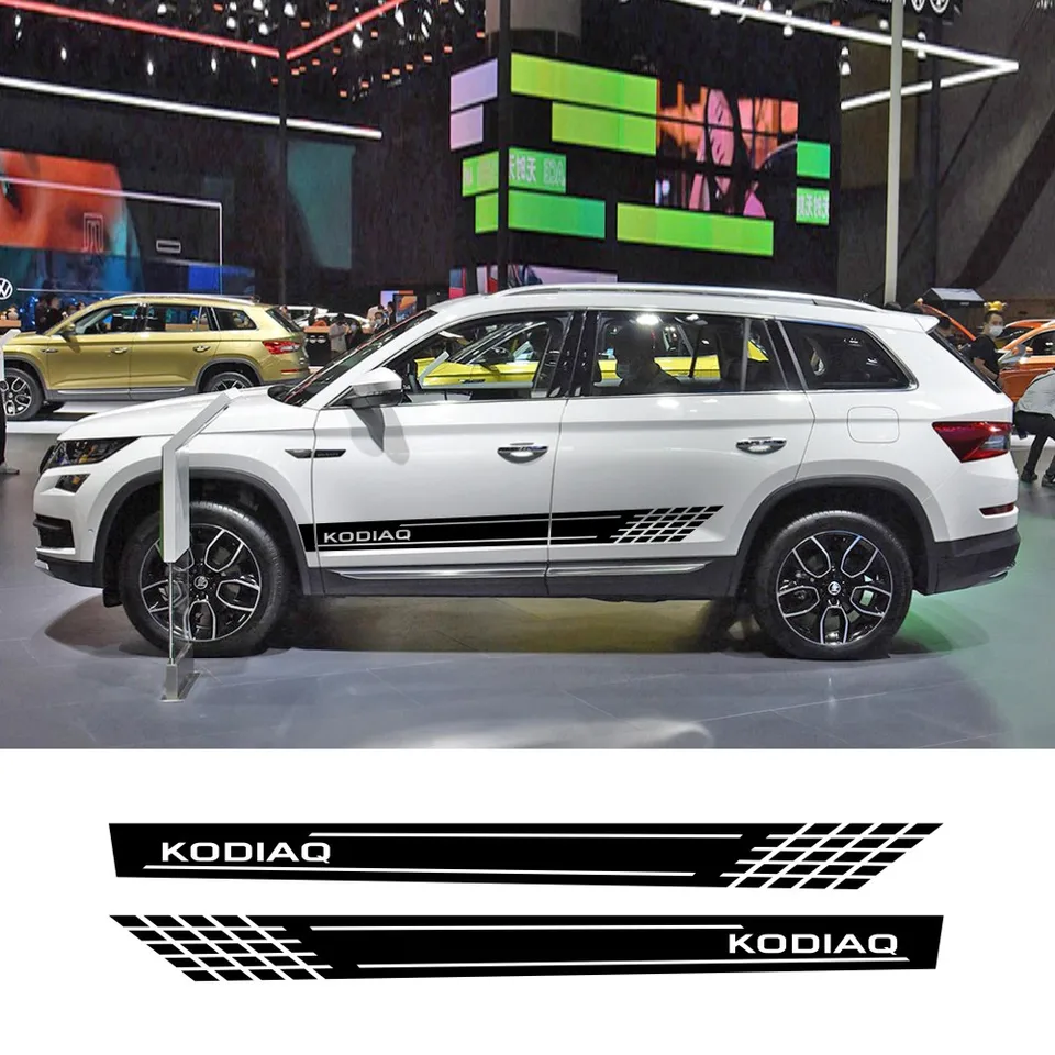 Für Skoda Kodiaq Auto Tür Seite Streifen Aufkleber Mode Racing Sport Vinyl  Aufkleber Dekoration Auto Außen Geändert Zubehör - AliExpress