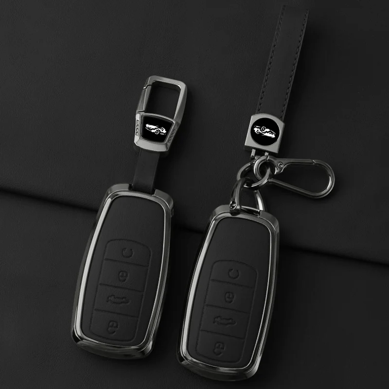 Metal Leather Car Key Case Cover For Chery Tiggo 8 Pro Tiggo 8plus New 5 plus 7pro Chery 7 Pro Max Omoda 5 C5 Modod Shell key case key case cover car key shell
