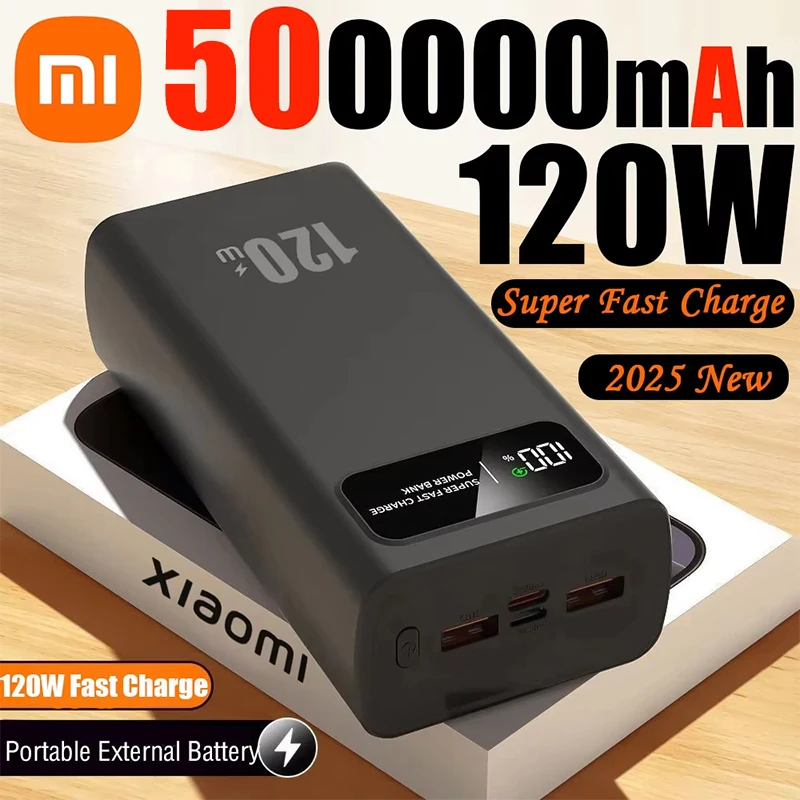 Xiaomi 120W Super Fast Charging 200000mAh High Capacity Power Bank Battery Digital Display Power Bank For Iphone Samsung Huawei 1