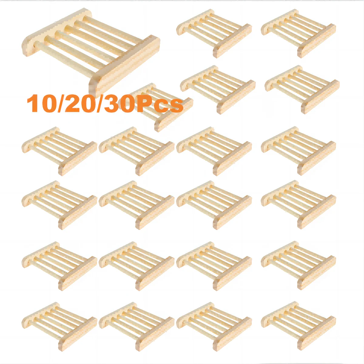 Soap Holder 10/20/30 Piece Home Wood Bathroom Self-Draining Hand Craft Tray soap holder shower soap tray soap dish rack