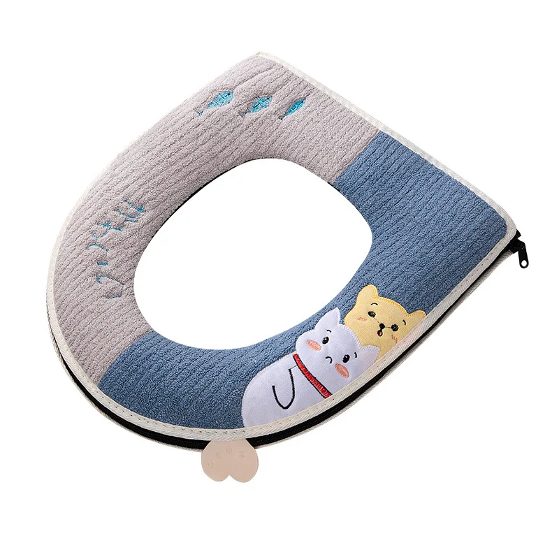 Cute Cat Toilet Seat Warm Cushion Home Four Seasons Universal soft Toilet pad Covers Winter Warmer Thickening Potty Mat WC cape 6