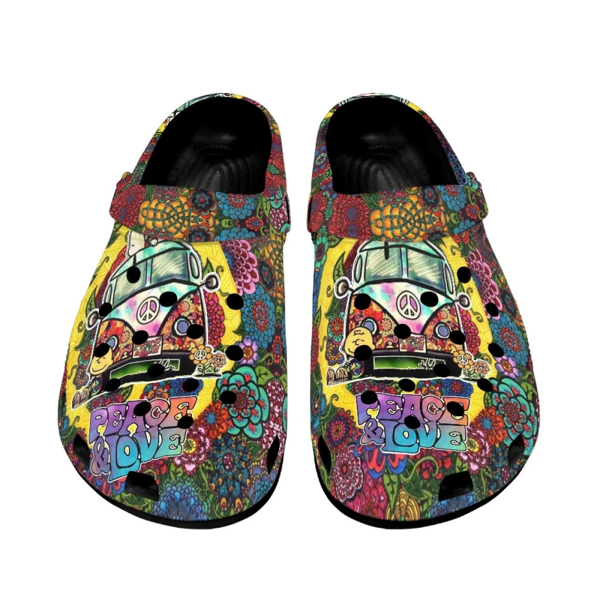 Outdoor Slippers Women Summer Peace And Love Design Print Fashion Ladies Home Sandals Shoes Woman Flats Breathable Beach Slides