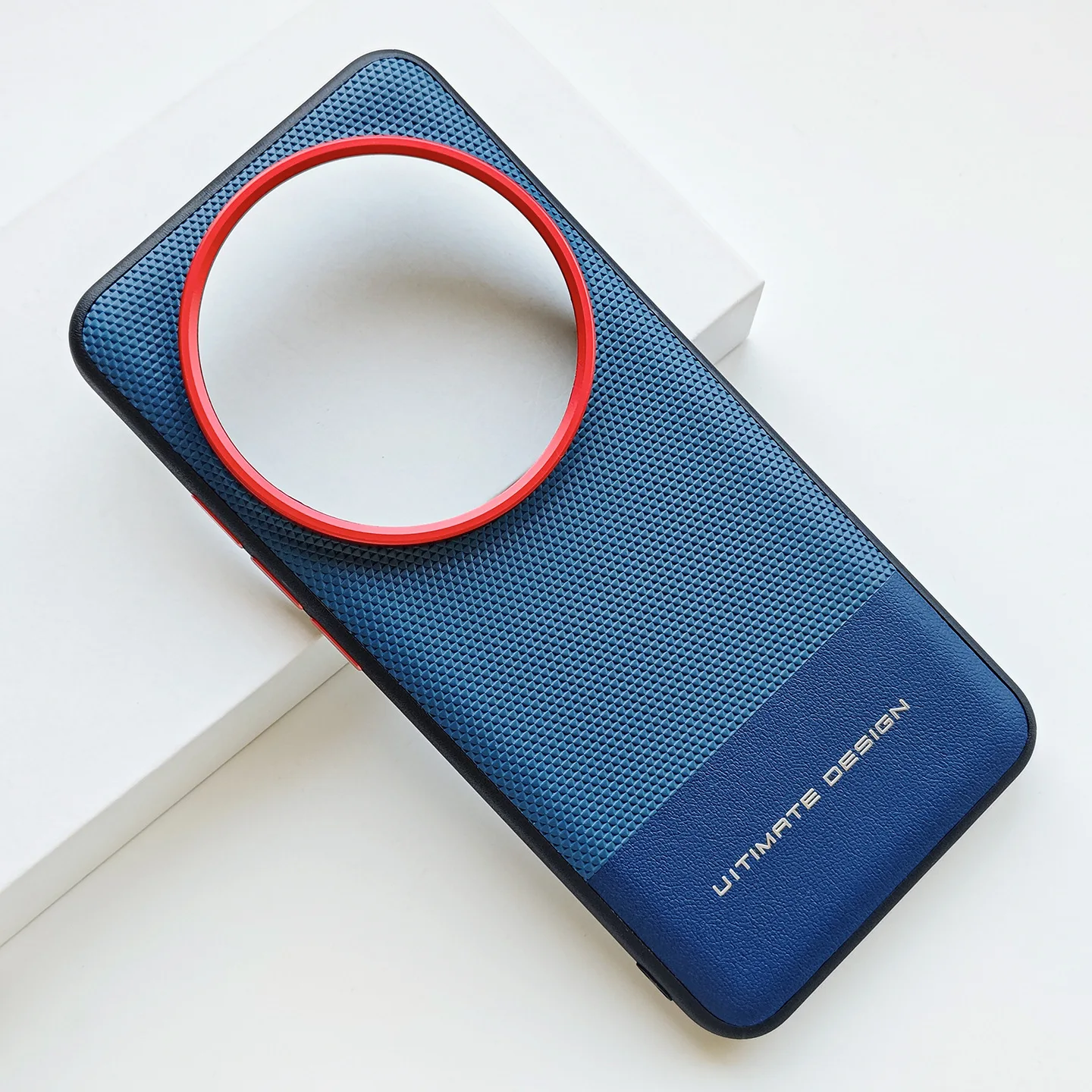 Stylish Color-Blocked Leather Drop-Protection Phone Case