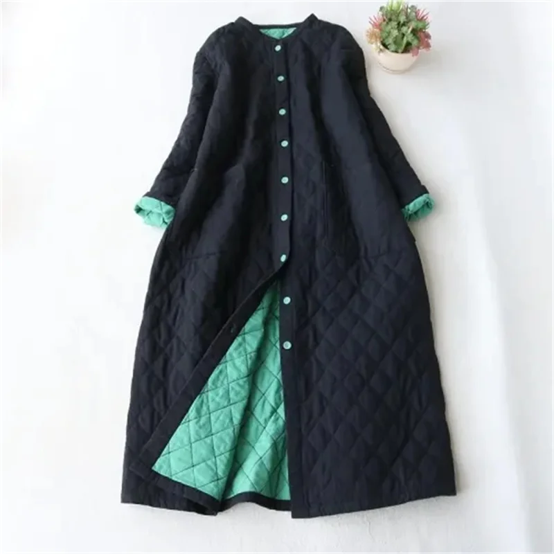 Oversized women's cotton Jacket 2024 New Winter Coat Women Loose Casual Warm Long Overcoat Female Literary Retro Cotton Coats