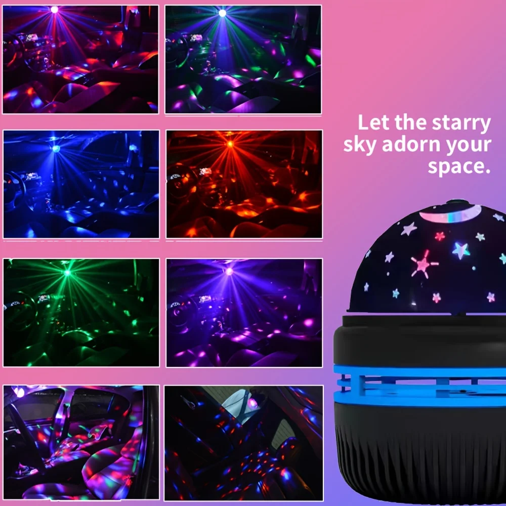 LED Starry Sky Lights Bedroom NightLights 5V USB Decoration Atmosphere Projector Lamp 360° Rotating For Weddings Christmas 5