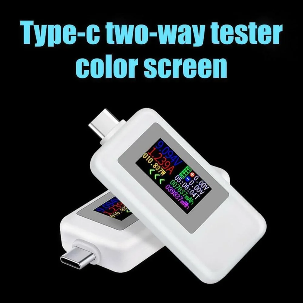 USB Tester 10 in 1 Type-C Colorful Display AC Meter Current Voltage Monitor Power