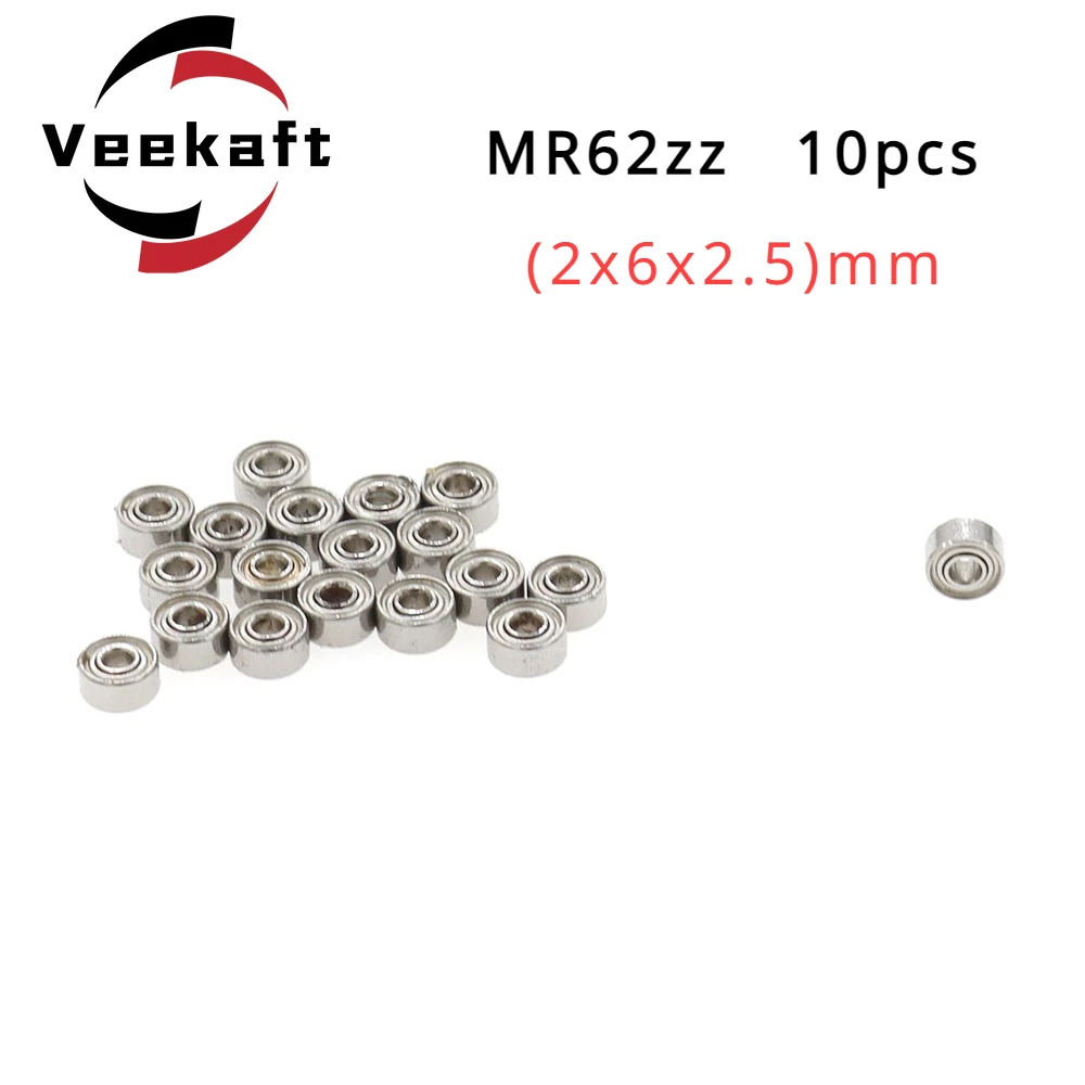 

Veekaft высокоточная миниатюра подшипники MR62zz размер 2 мм x 6 мм x 2,5 мм 10 шт. в упаковке. Подходит для малого оборудования