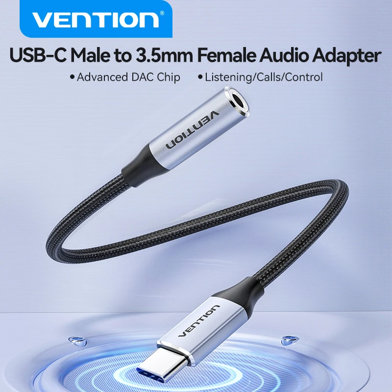 Vention DAC USB Type C to Jack Headphone Adapter Aux Audio