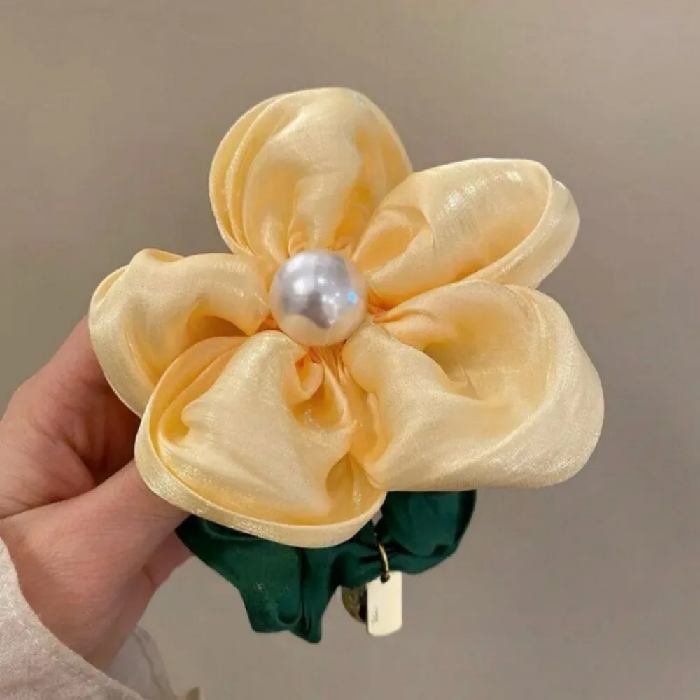 1pc hoch elastisches Haar Kreis Stoff drei dimensionale Blume Haar bänder große Blume Gummiband Blume Pferdes chwanz Kopf Seil Mädchen