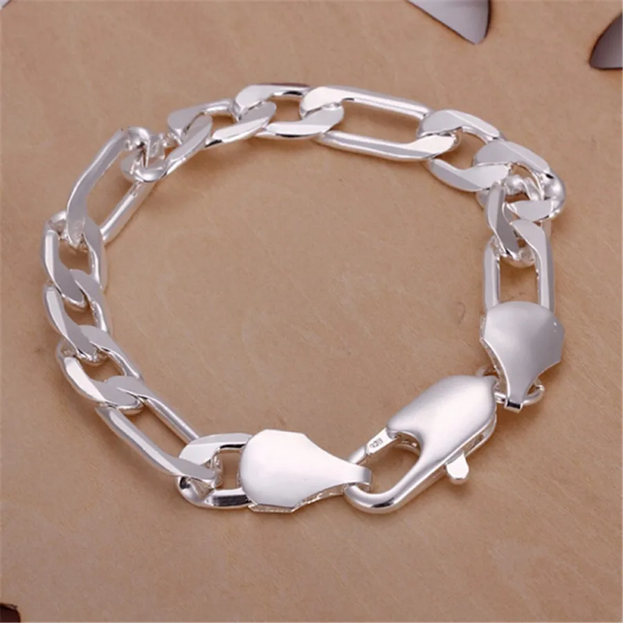 10Mm 925 Sterling Zilveren Massief Armband Ketting Voor Vrouwen Mannen Zilveren Kleur Sieraden Mode Mooie Hot Figaro Ketting Bruiloft