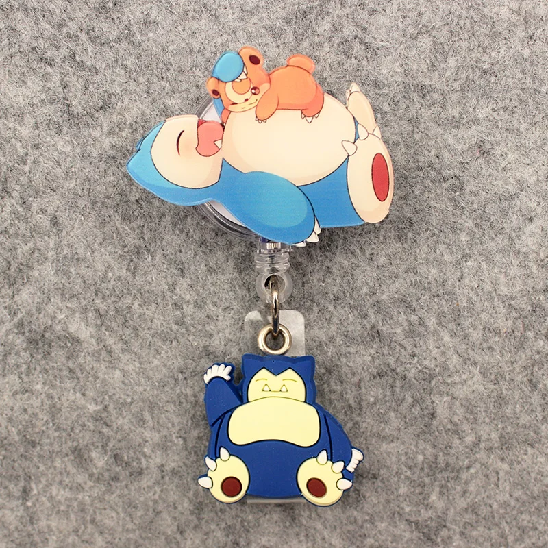 Cute Double Pokemon Acrylic 60cm Retractable Badge Reel Nurse Doctor  Student Exhibition ID Card Clips Badge Holder Stationery