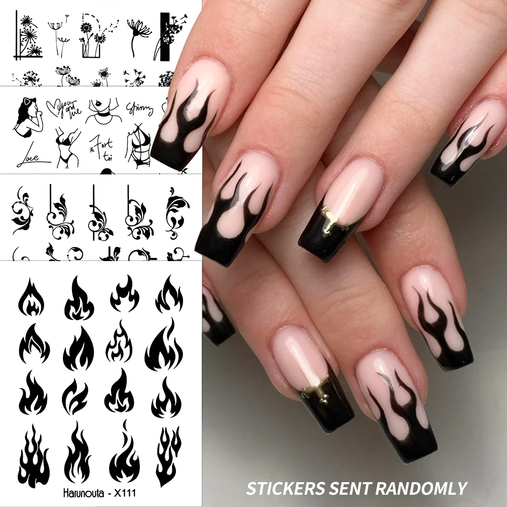 30pcs Mixed Water Transfer Nail Decals Flower/Leaves/Butterfly/French Nail Stickers 6.5*6cm Floral Water Nail Tattoo Stickers 5