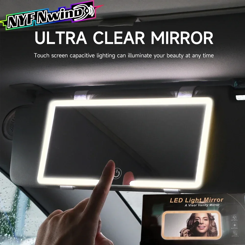 Car Vanity Mirror Rechargeable Touch Sensor