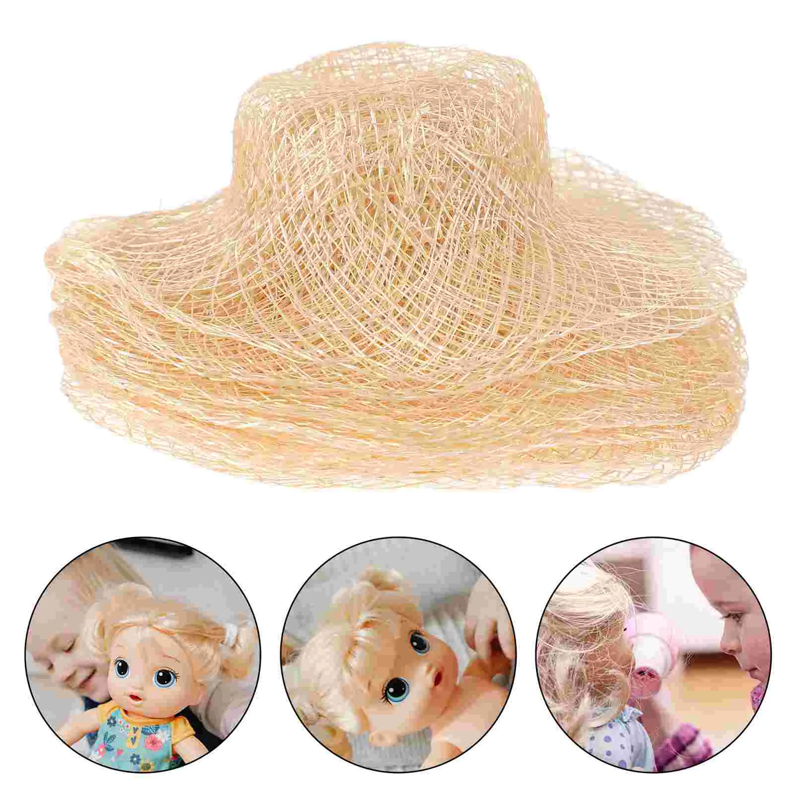 

Braided Straw Hat Exquisite Decor Miniature Tiny Hats House Weaving Ornament Dollhouse Accessories