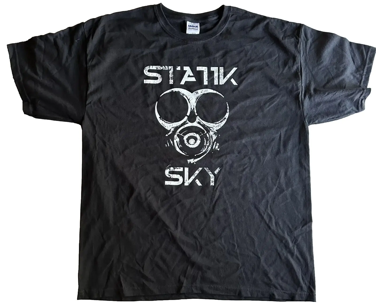 Statik Sky - Gas Mask Logo Xl T-Shirt Industrial Rave Techno Electronica