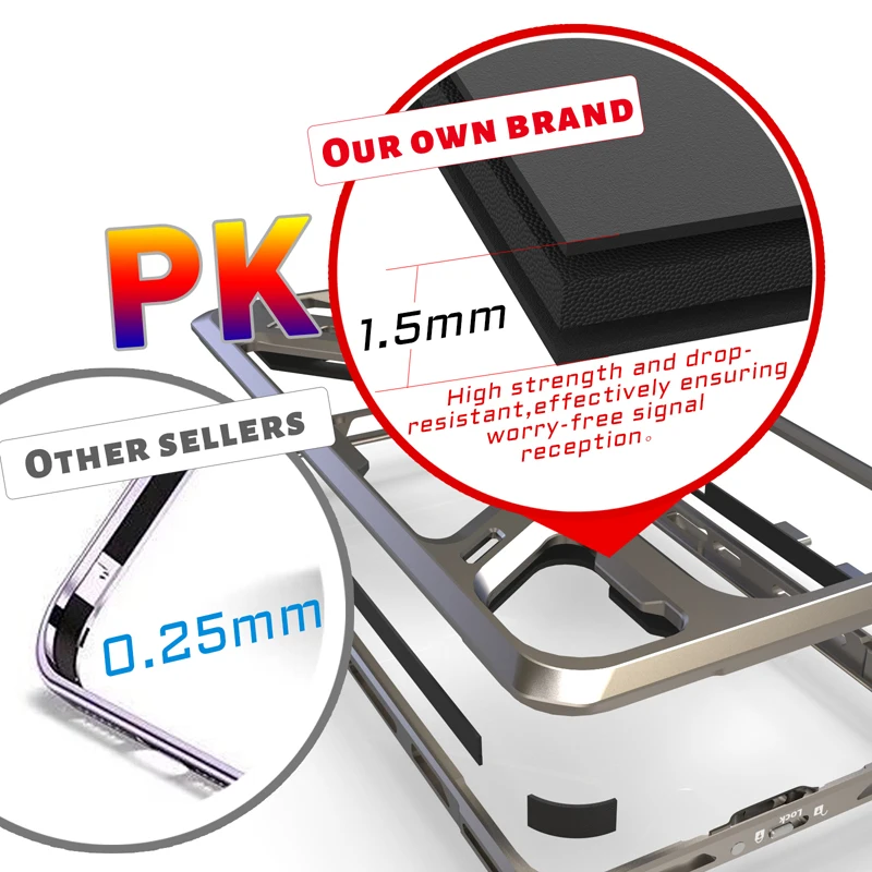 Ultra Light Armor Shockproof Aluminum Alloy Back Cover Case