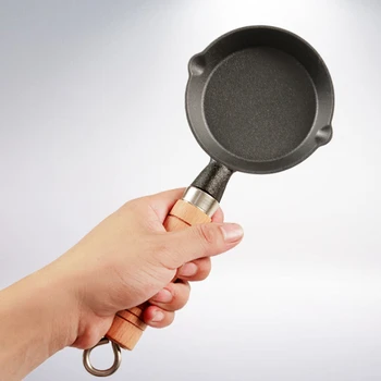Household Kitchen Cooking Tools Cookware 10cm Cast Iron Frying Pan Gas Induction Cooker Non-stick Mini Omelette Pan