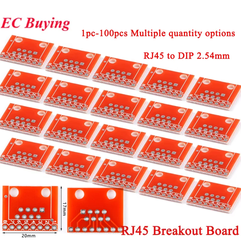 1Pc-100Pcs RJ45 브레이크아웃 보드 모듈 RJ45-DIP 2.54mm 어댑터 플레이트 이더넷 커넥터 Arduino 용 ...
