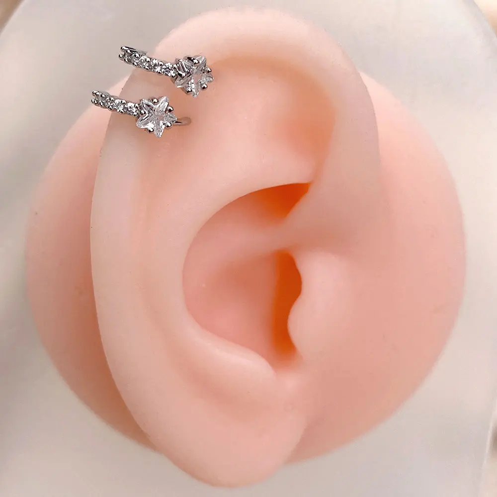 1 Pcs Piercing Nose Ring Expander Seamless Segment Ear Nose Hoops Gold Color Cz Tragus Cartilage