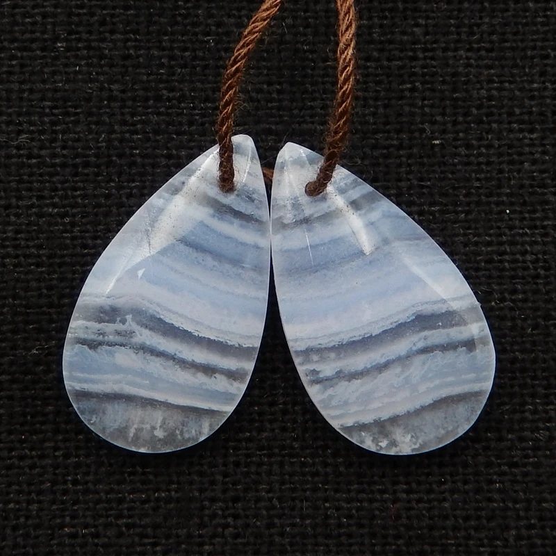 

Natural Stone Gemstone Design Blue Lace Agate fashion woman Earrings Earring Pair Jewelry DIY Marking20x12x3mm3g
