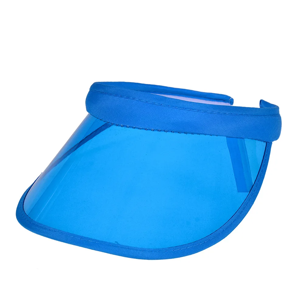 Sun Hat Summer Anti-Uv Empty Top Sun Hat for Women Men Transparent Plastic PVC Visor Cap Outdoor Sport Candy Color Sunshade Golf Cap